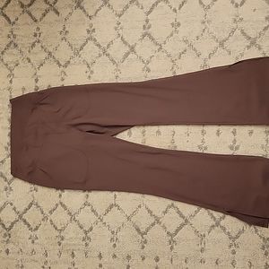 Buttery soft flare stretch yoga pants. Brown. Slit at the bottom of legs. MEDIUM